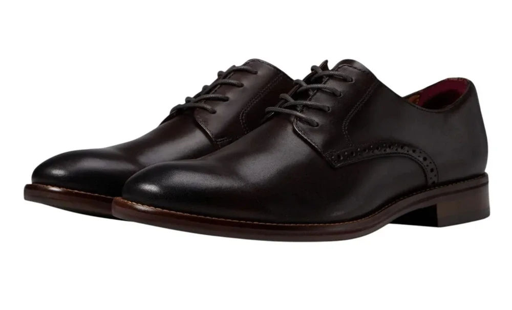 JOHNSTON & MURPHY Mens Conard 2.0 Dress Shoes US 13D Mahogany Brown Leather NIB